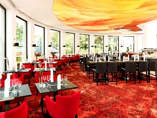 Blick in das Restaurant „Eastside“ des Sieben Welten Hotel & Spa Resort