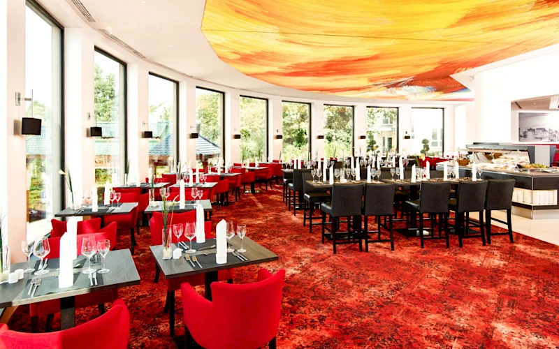 Blick in das Restaurant „Eastside“ des Sieben Welten Hotel & Spa Resort